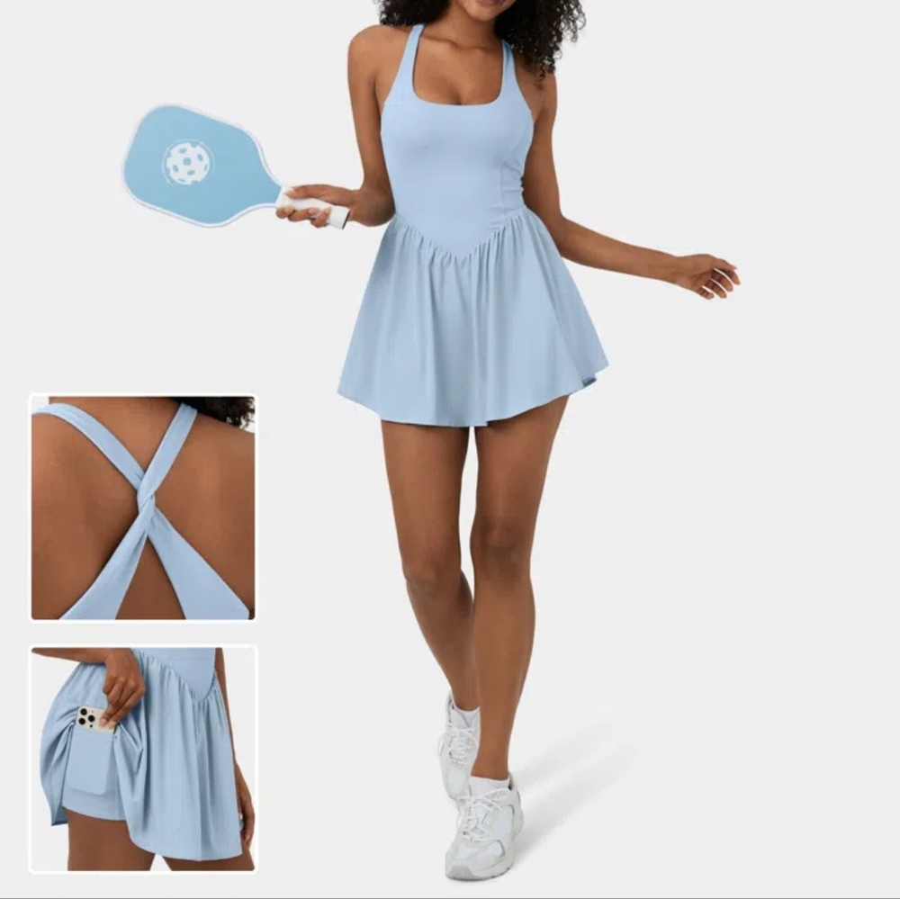 Halara breezeful twisted back tennis dress